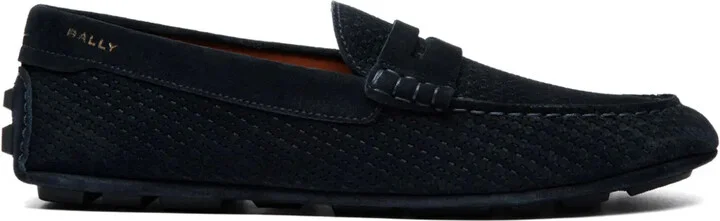 Logo-Embroidered Round-Toe Loafers