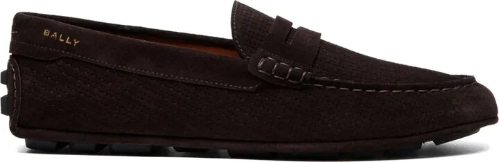 Logo-Embroidered Round-Toe Loafers