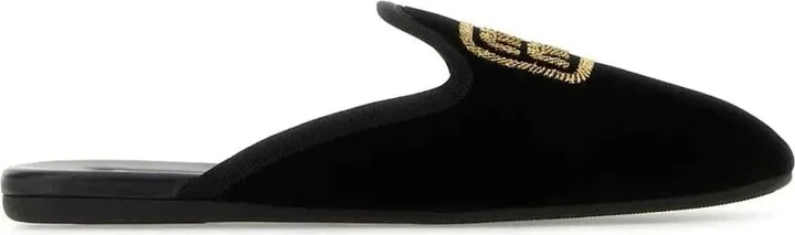 Logo Embroidered Slip-on Mules