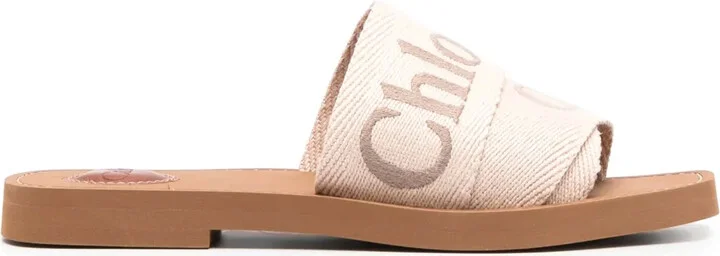 Logo-Embroidered Slip-On Sandals