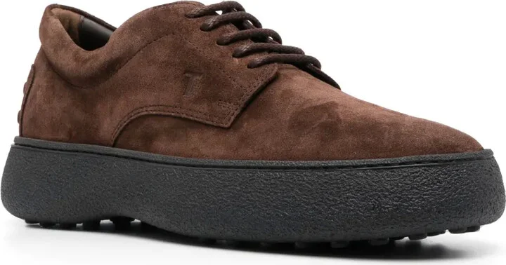 Logo-Embroidered Suede Derby Shoes - Image 2