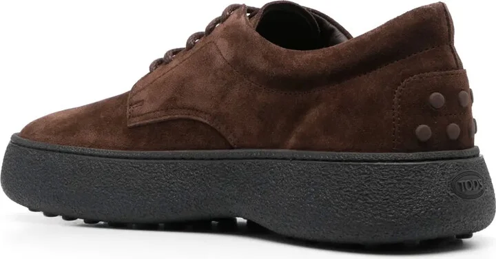 Logo-Embroidered Suede Derby Shoes - Image 3