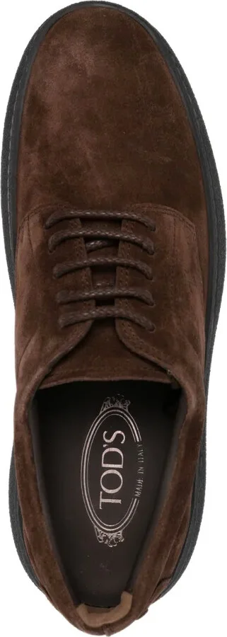 Logo-Embroidered Suede Derby Shoes - Image 4