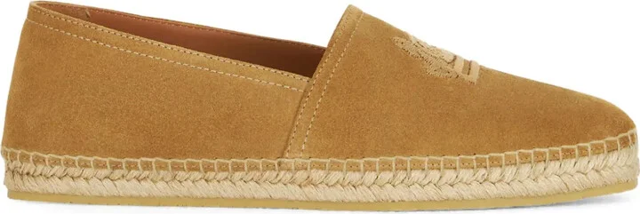 Logo-Embroidered Suede Espadrilles