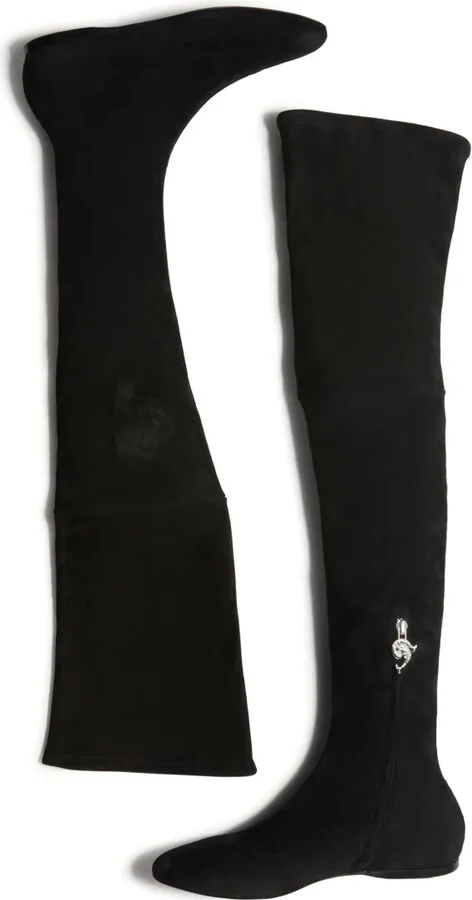 Logo-Embroidered Thigh-High Boots - Image 5