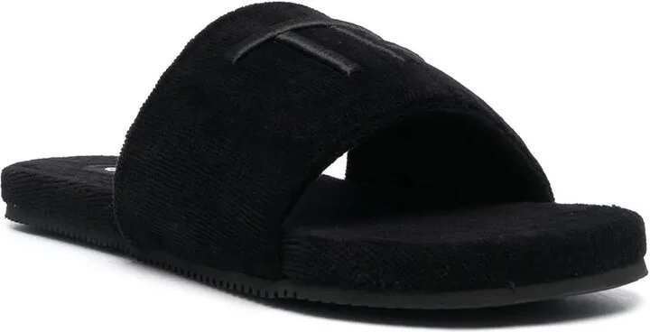 Logo-Embroidered Velvet-Effect Mules - Image 2