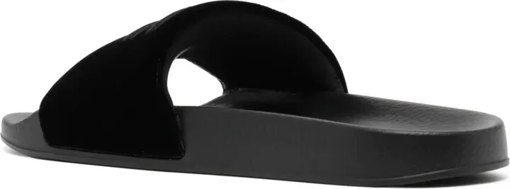 Logo-Embroidered Velvet Slides - Image 3