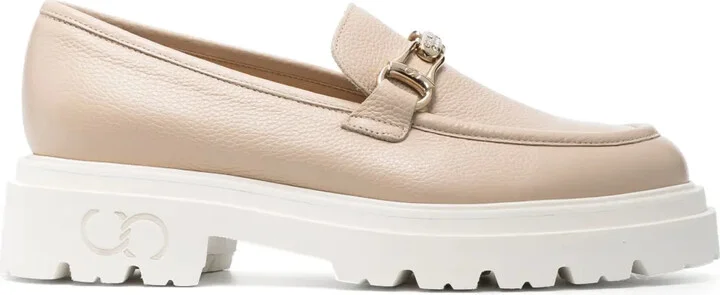 Logo-Engraved Hardware Leather Mocassins