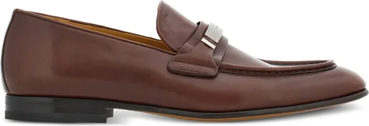 Logo-Engraved Leather Loafers