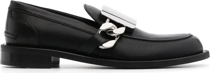Logo-Engraved Leather Loafers