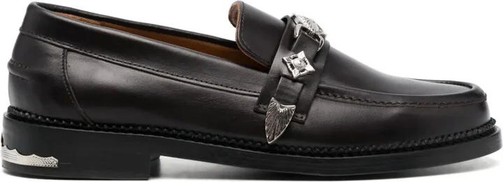 Logo-Engraved Leather Loafers