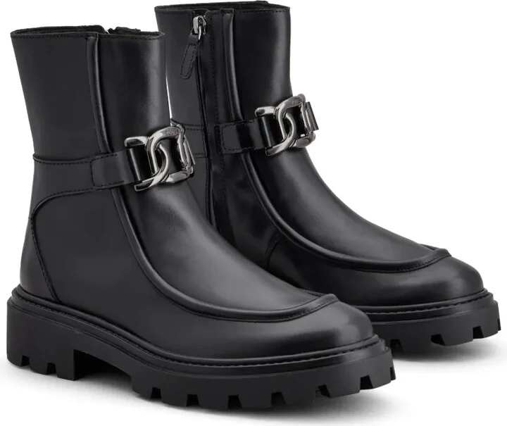 Logo-Engraved Zipped Leather Boots - Image 2