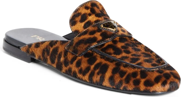 Logo Genuine Calf Hair Mule
