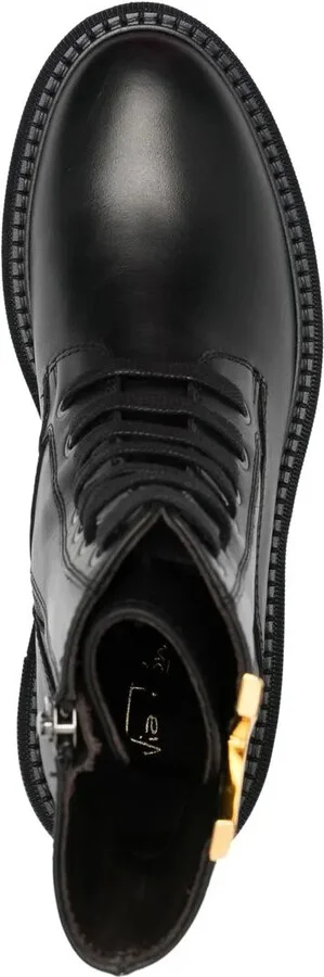 Logo-Hardware Leather Boots - Image 4