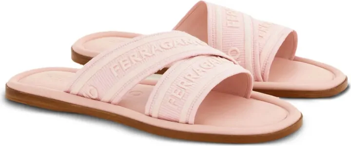 Logo-Jacquard Crossover-Strap Slides - Image 2