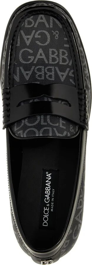 Logo Jacquard Fabric Loafers - Image 4