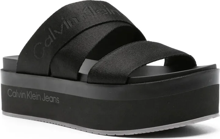 Logo-Jacquard Flatform Sandals - Image 2