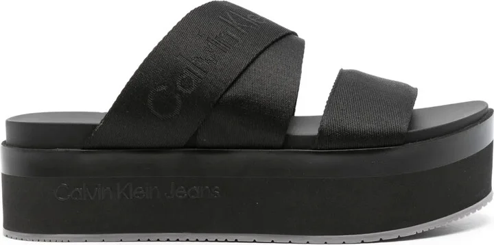 Logo-Jacquard Flatform Sandals