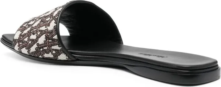 Logo-Jacquard Leather Slides - Image 3