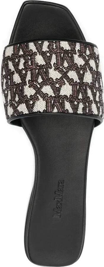 Logo-Jacquard Leather Slides - Image 4