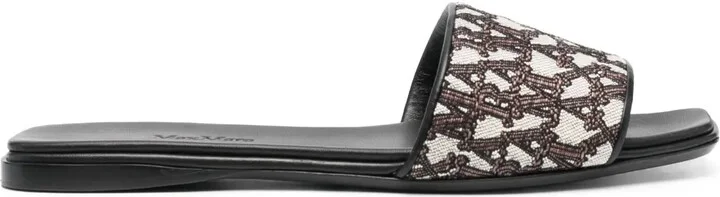 Logo-Jacquard Leather Slides