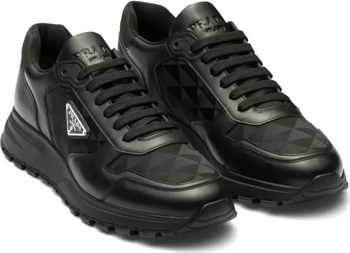 Logo-Jacquard Leather Sneakers - Image 2