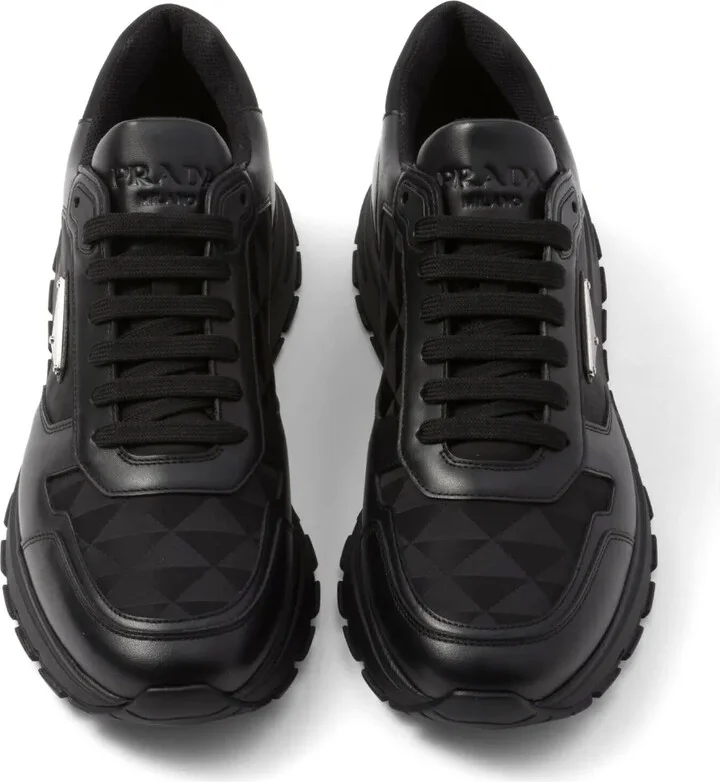 Logo-Jacquard Leather Sneakers - Image 4