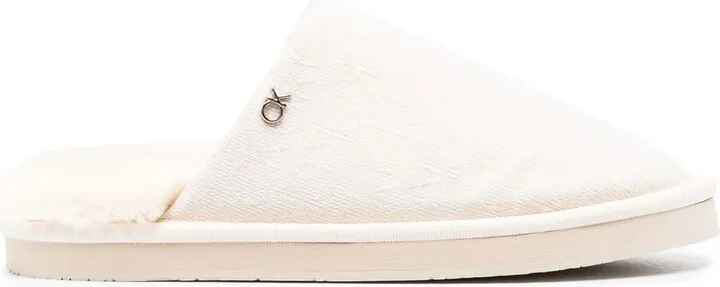 Logo-Jacquard Lined Slippers