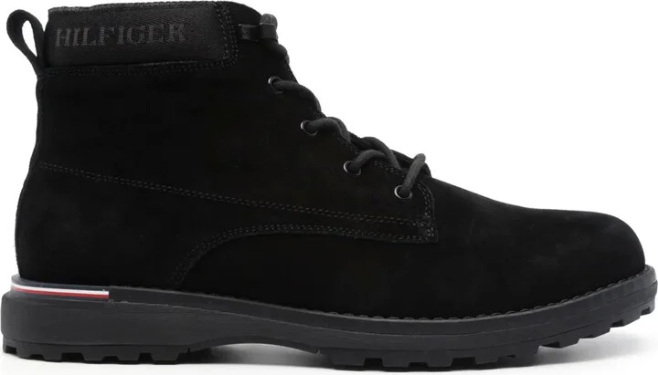 Logo-Jacquard Suede Boots
