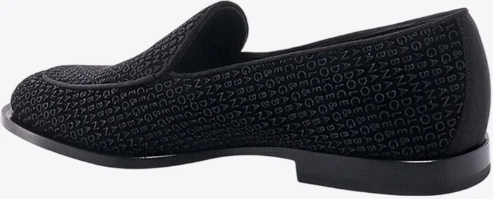 Logo Jacquard Velvet Loafers - Image 2