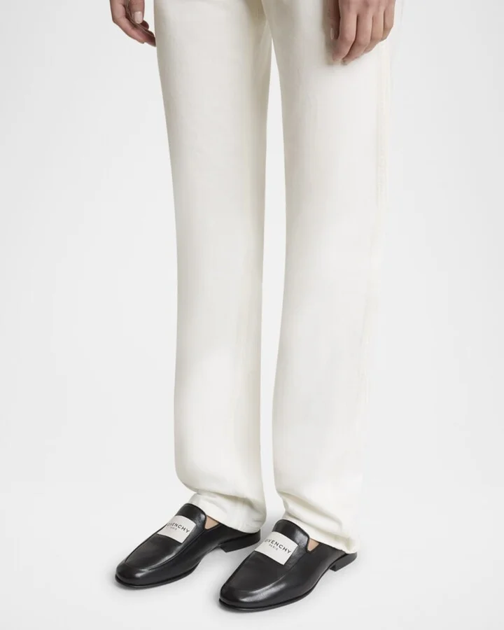 Logo Label Leather Loafers - Image 4