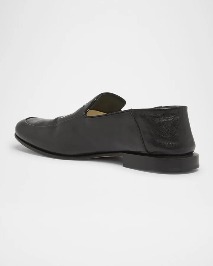 Logo Label Leather Loafers - Image 5