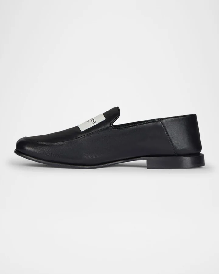 Logo Label Leather Loafers - Image 8