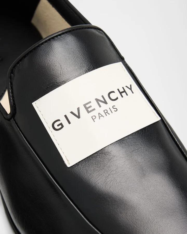 Logo Label Leather Loafers - Image 9