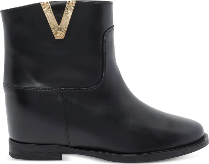 Logo Leather Ankle Boots