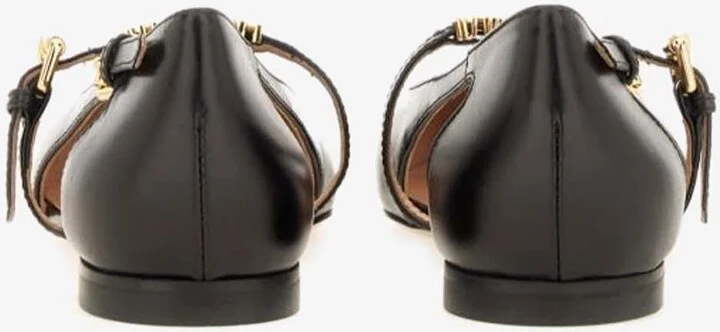 Logo Leather Ballet Flats - Image 2