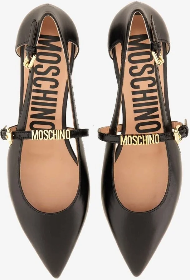 Logo Leather Ballet Flats - Image 3