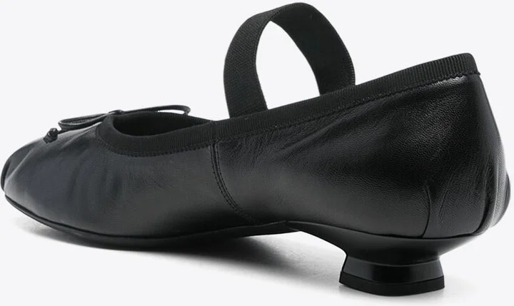 Logo Leather Ballet Flats - Image 2