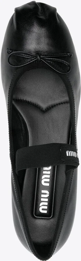 Logo Leather Ballet Flats - Image 3
