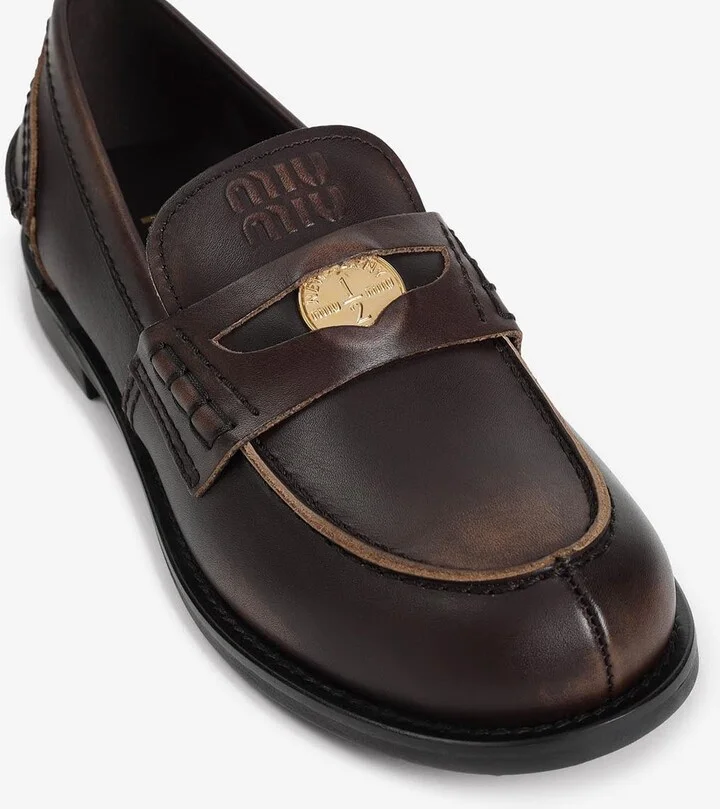 Logo Leather Loafers - Image 3