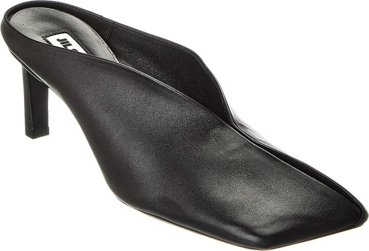 Logo Leather Mule