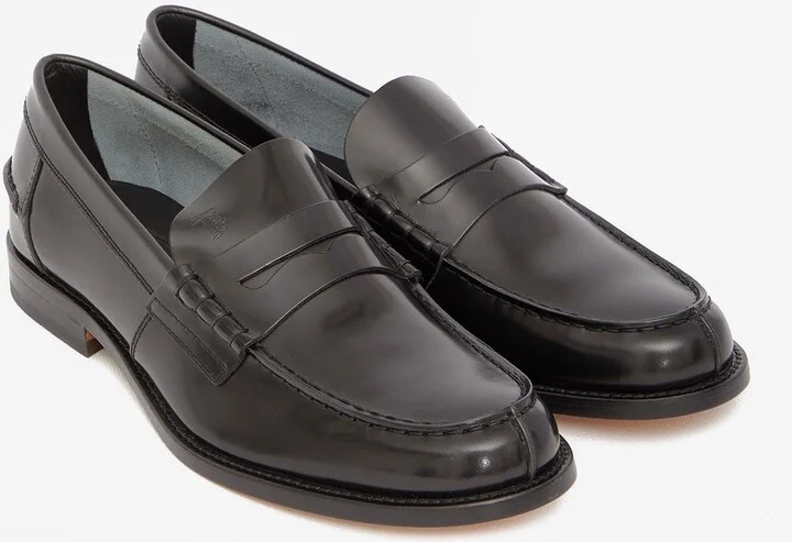 Logo Leather Penny Loafers - Image 3