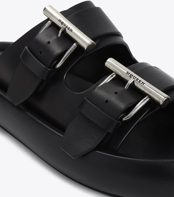 Logo Leather Sandals - Image 3