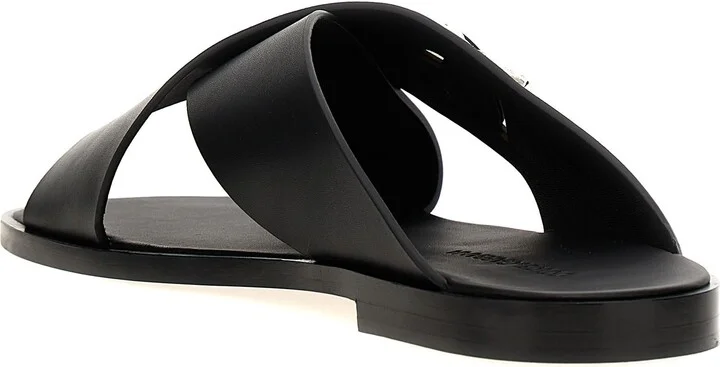 Logo Leather Sandals - Image 3