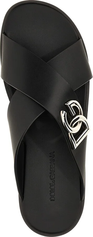 Logo Leather Sandals - Image 4