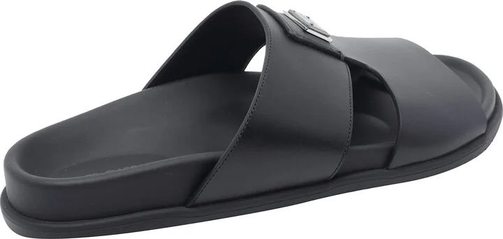 Logo Leather Sandals - Image 3
