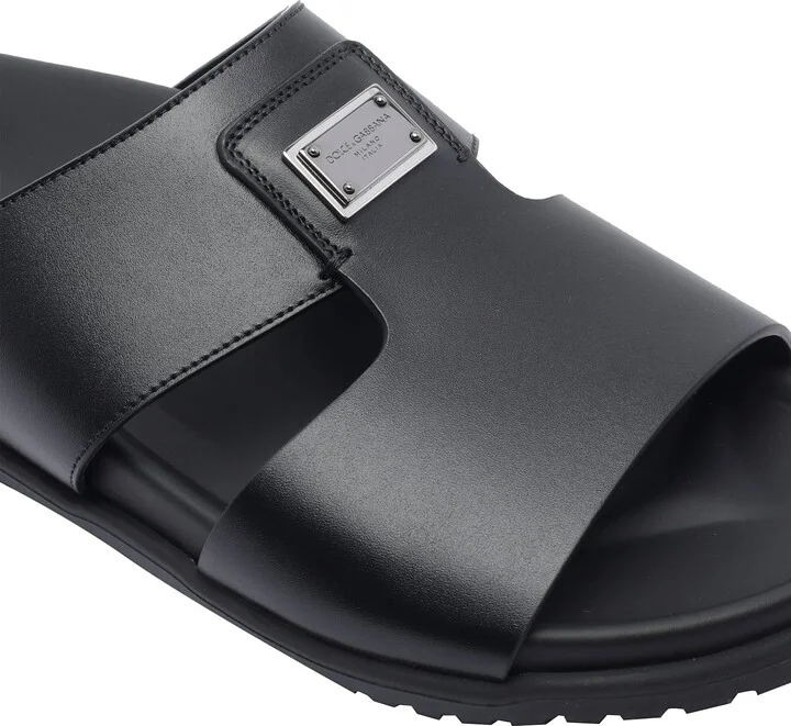 Logo Leather Sandals - Image 4