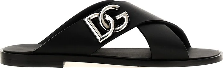 Logo Leather Sandals