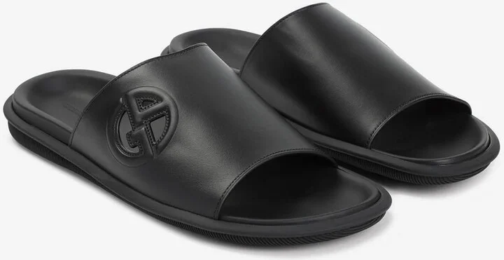 Logo Leather Slides - Image 2