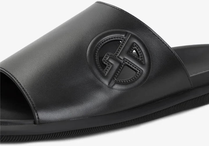Logo Leather Slides - Image 3